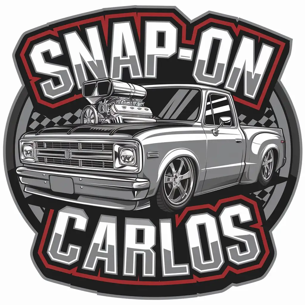 LOGO Design for SnapOn Carlos Automotive Tool Truck with Big Engine and PimpedOut Theme