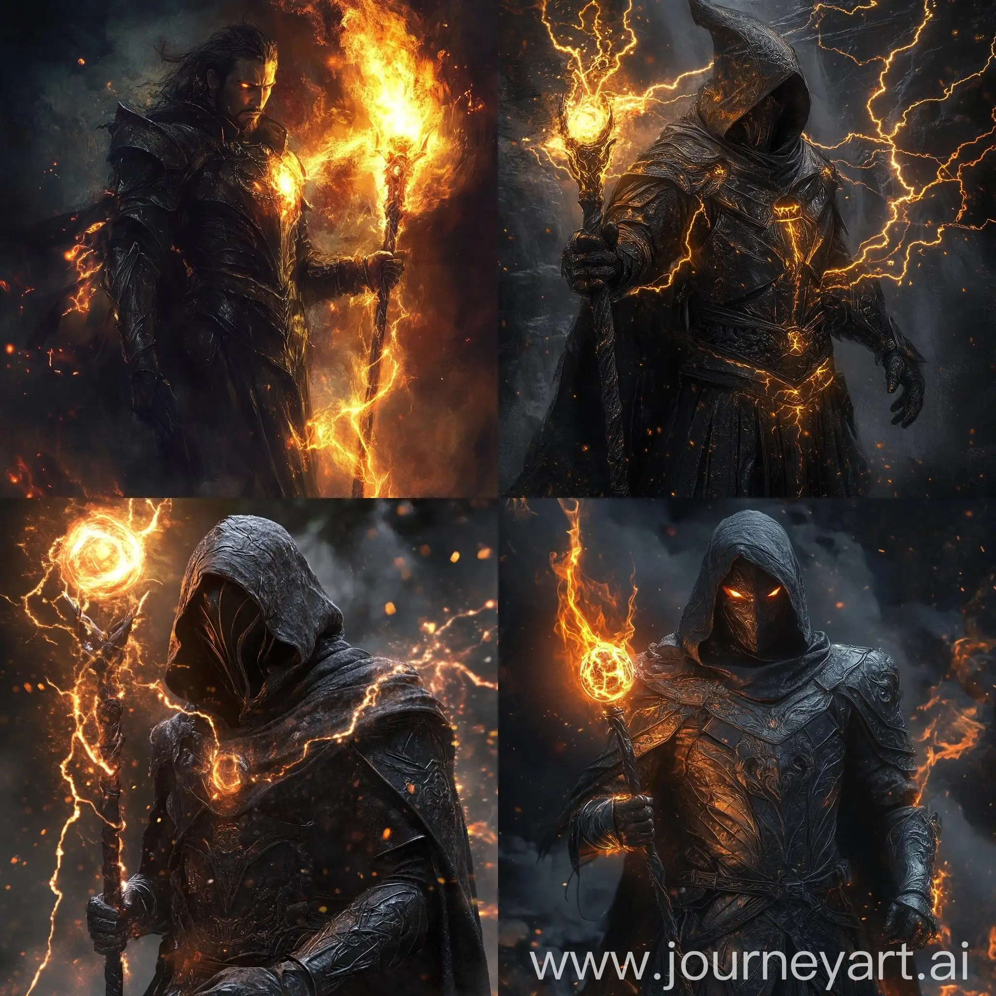 Armored-Sorcerer-Casting-Fiery-Lightning-Spell