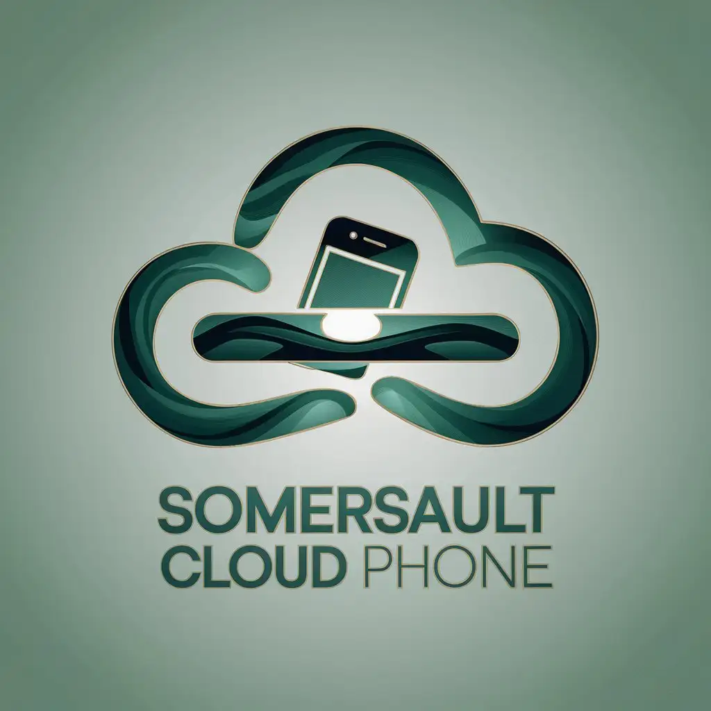 LOGO Design for Somersault Cloud Phone Green Shades Symbolizing Speed and Stability