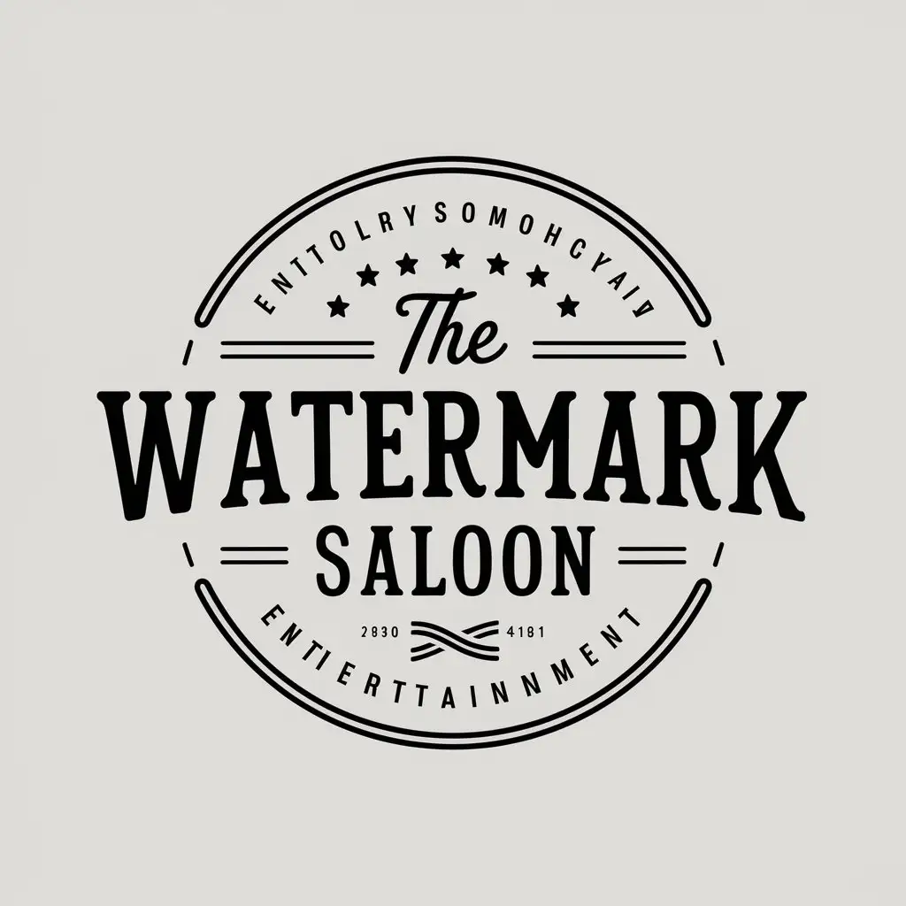 LOGO Design For The Watermark Saloon Water Stars and Woodgrain Theme