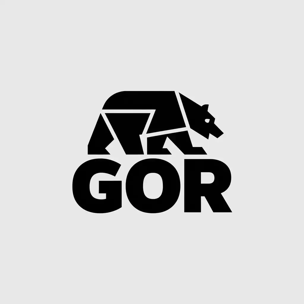 a vector logo design,with the text "Gor", main symbol:Bear,Moderate,be used in Construction industry,clear background