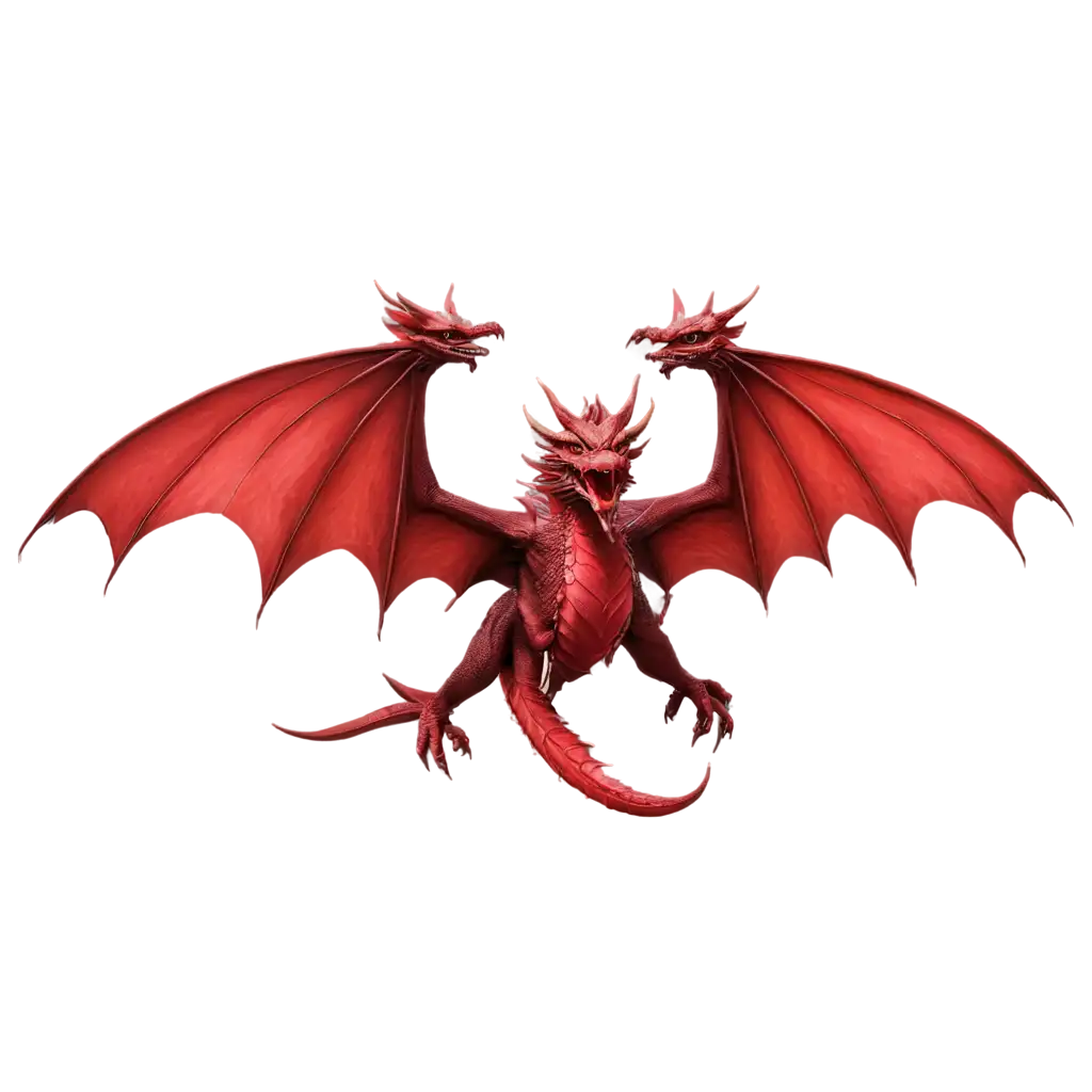 Red-Dragon-with-Three-Heads-PNG-Mythical-Creature-Art-for-Fantasy-RPG-Games