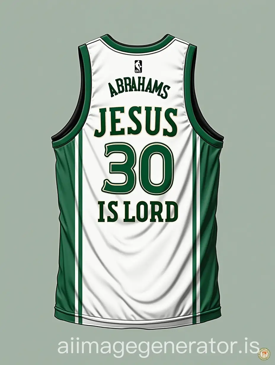 Custom-Basketball-Jersey-Design-with-Abrahams-Jesus-Is-Lord-Team-Name-and-Cabitac-on-the-Back-Number-30-in-White-and-Green