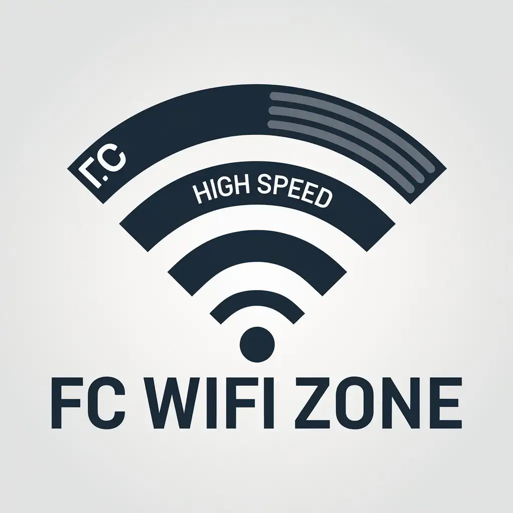 a vector logo design,with the text "FC WIFI ZONE", main symbol:WIFI HIGH SPEED,Moderate,clear background