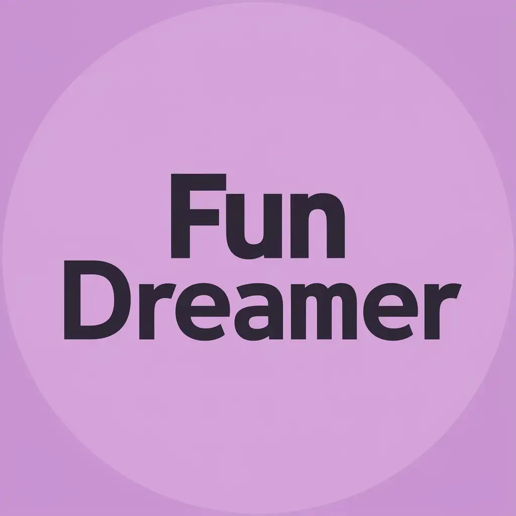 a vector logo design,with the text "Fun Dreamer", main symbol:The main symbol of the logo is the word FunDreamer; in a dark purple-black style style,Moderate,be used in Internet industry,clear background