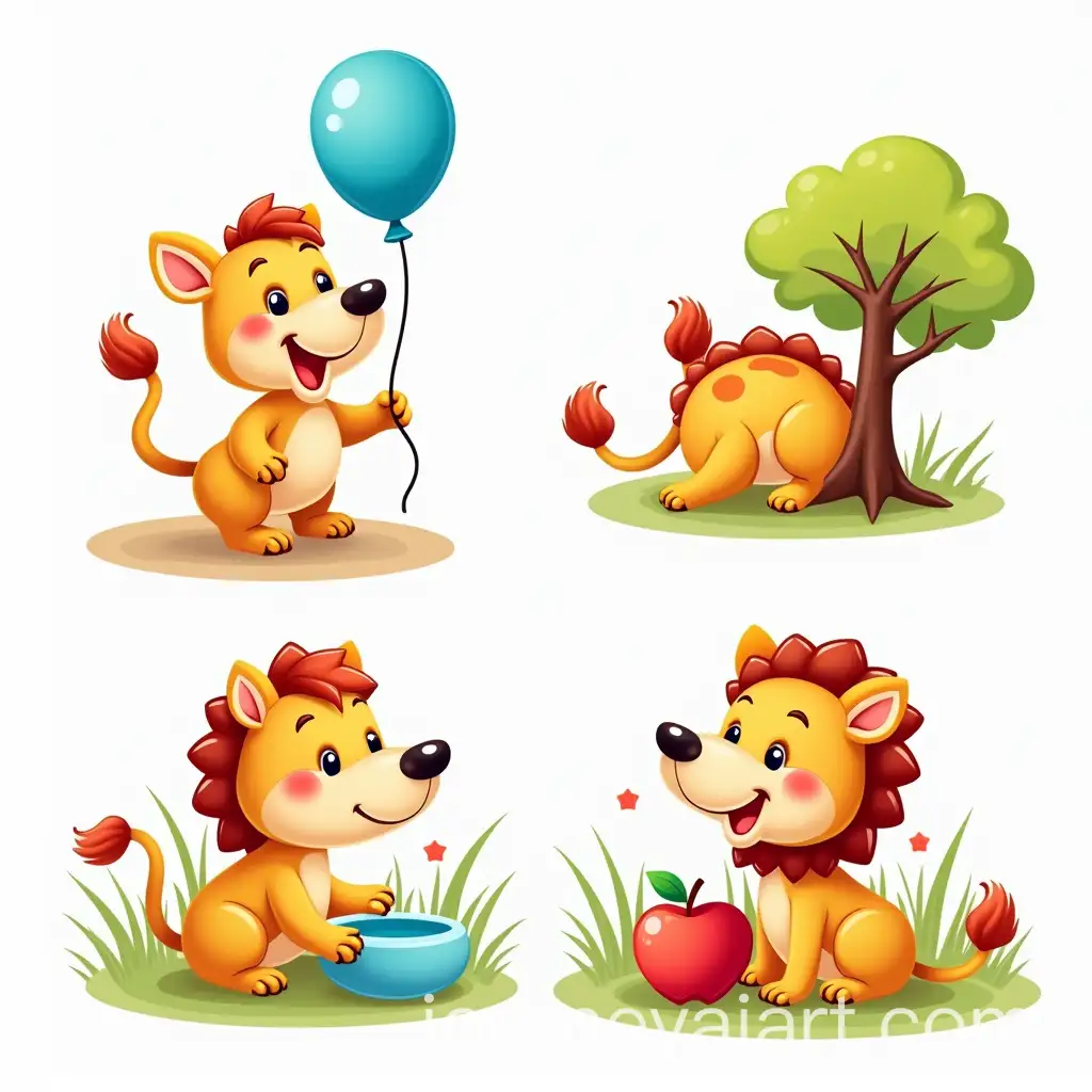 Educational-Illustration-for-Kids-Learning-English-Colors-with-Cartoon-Animals