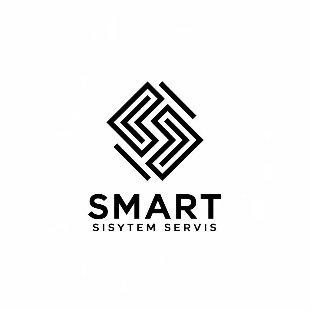 LOGO Design for SMART SYSTEM SERVIS Minimalist Geometric SSS with Monochrome Aesthetic