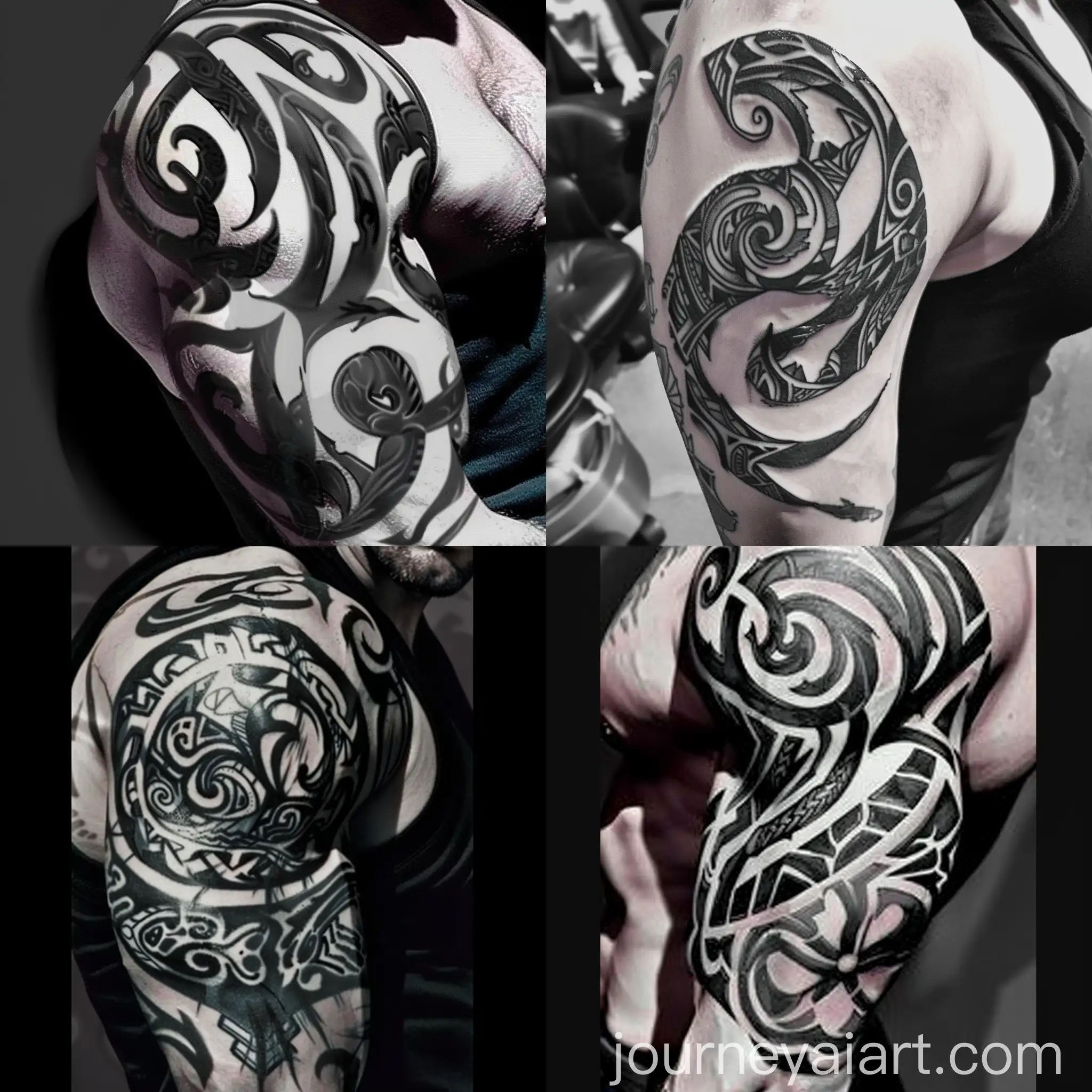 Tribal-Tattoo-Shoulder-Artwork-Inspired-by-Realistic-Picture