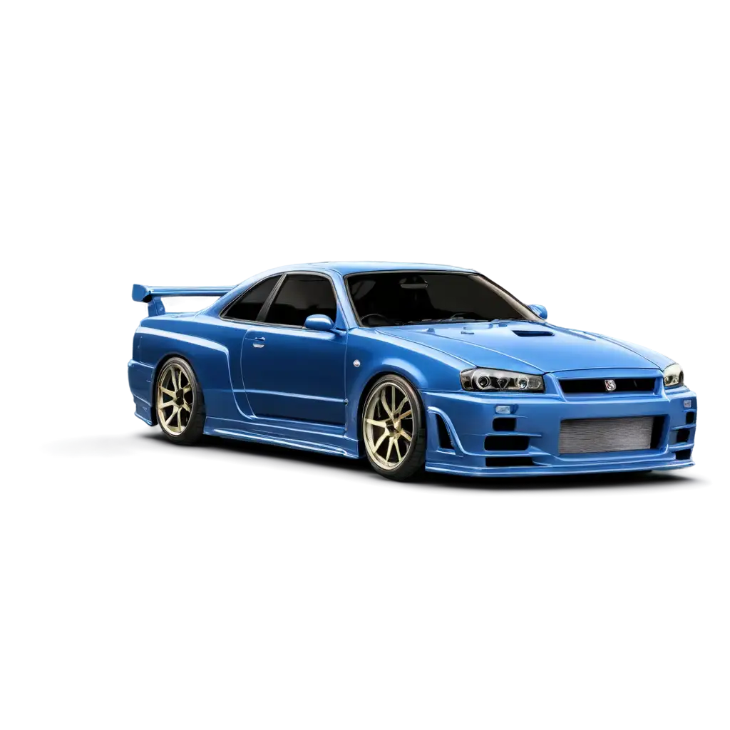 Nissan-Skyline-GTR-R34-Blue-PNG-Image-Captivating-Sports-Car-Illustration