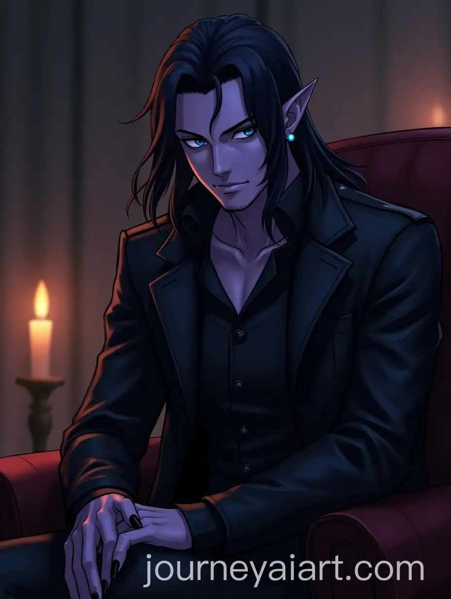 Handsome-Drow-Elf-Man-in-Candlelit-Room-with-Fantasy-Aesthetic