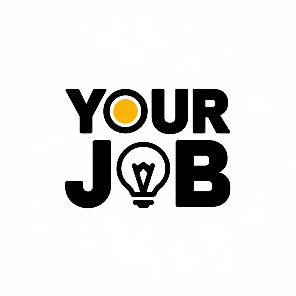 a vector logo design,with the text "your job", main symbol:none,Moderate,be used in Finance industry,clear background