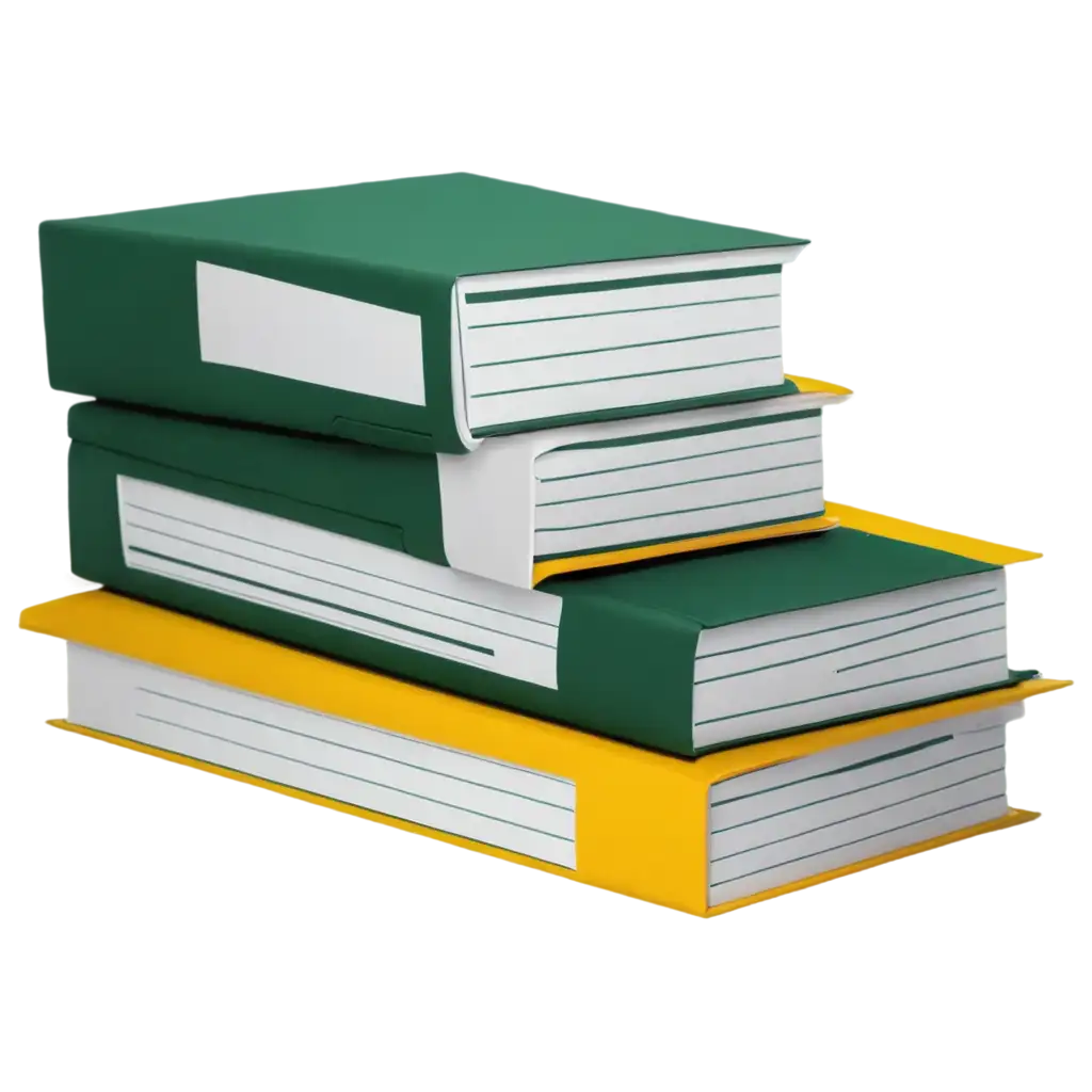 HighQuality-PNG-Image-of-StPNG-Image-Usage-Scenariosacks-of-Documents-with-Green-White-and-Yellow-Colors