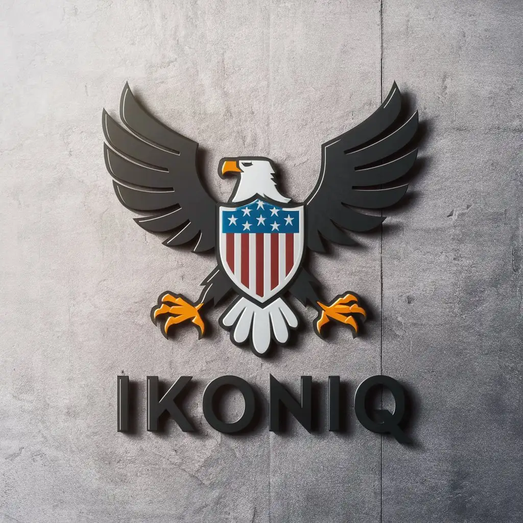 LOGO Design for IKONIQ White Eagle with American Shield Symbolism