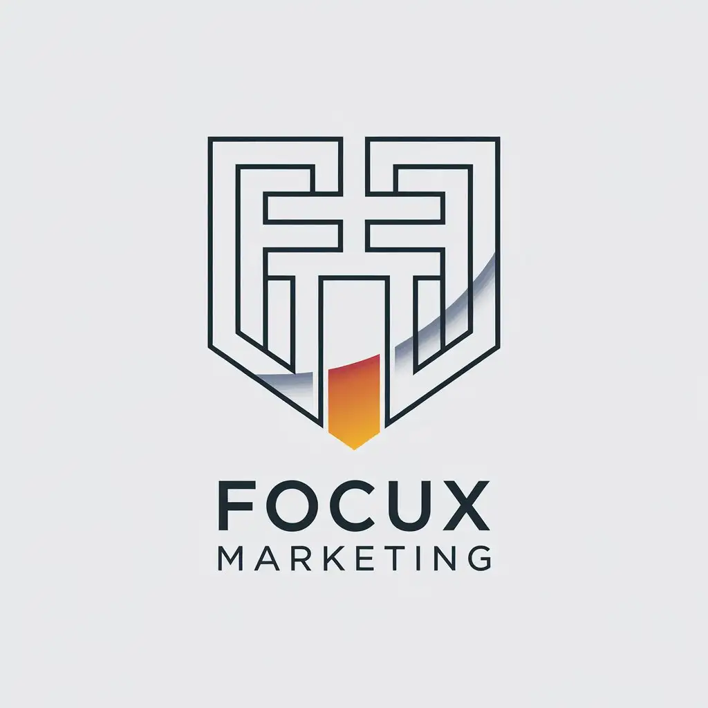 LOGO Design for Focux Marketing Minimalistic Design with Clear Background