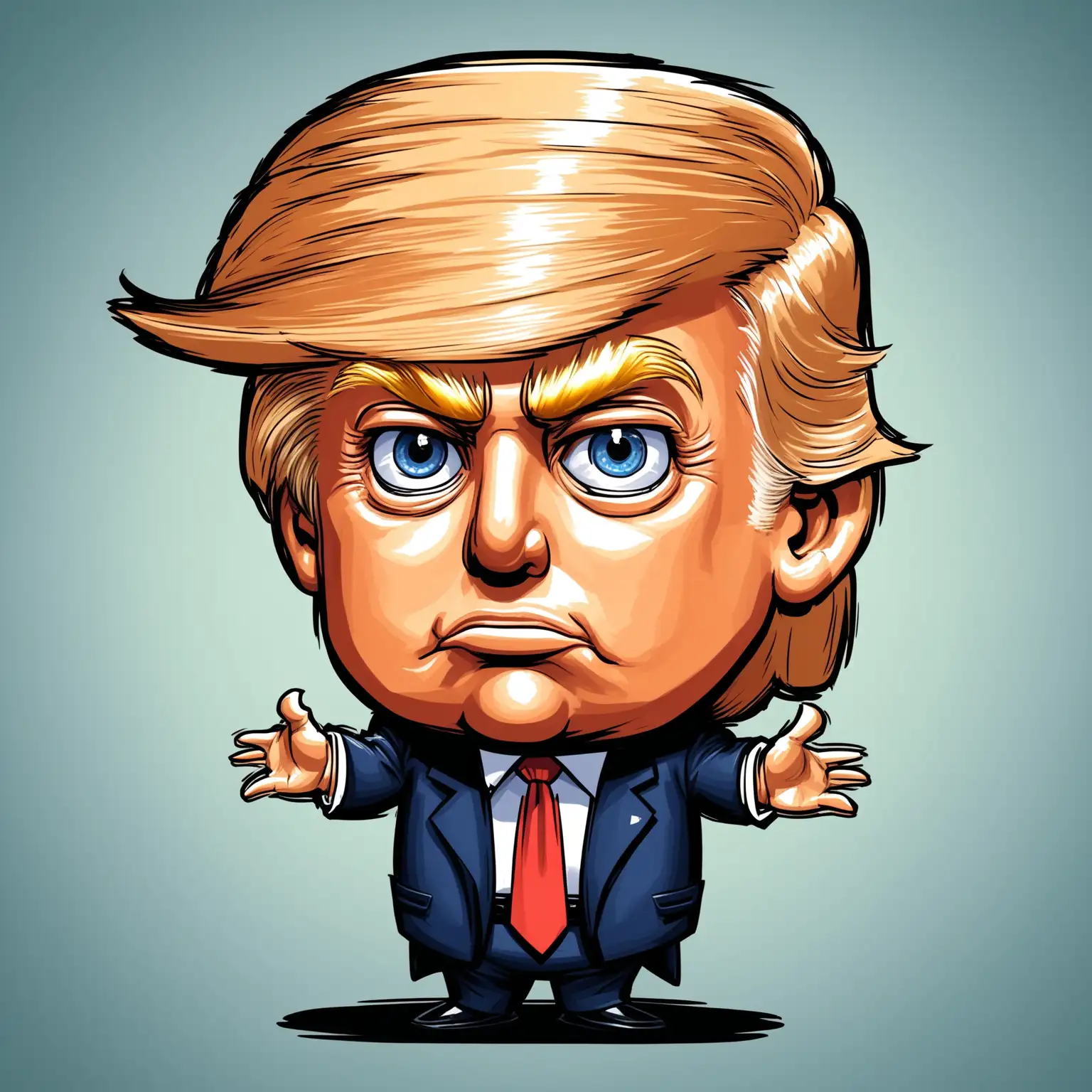 Cartoon Little Donald Trump