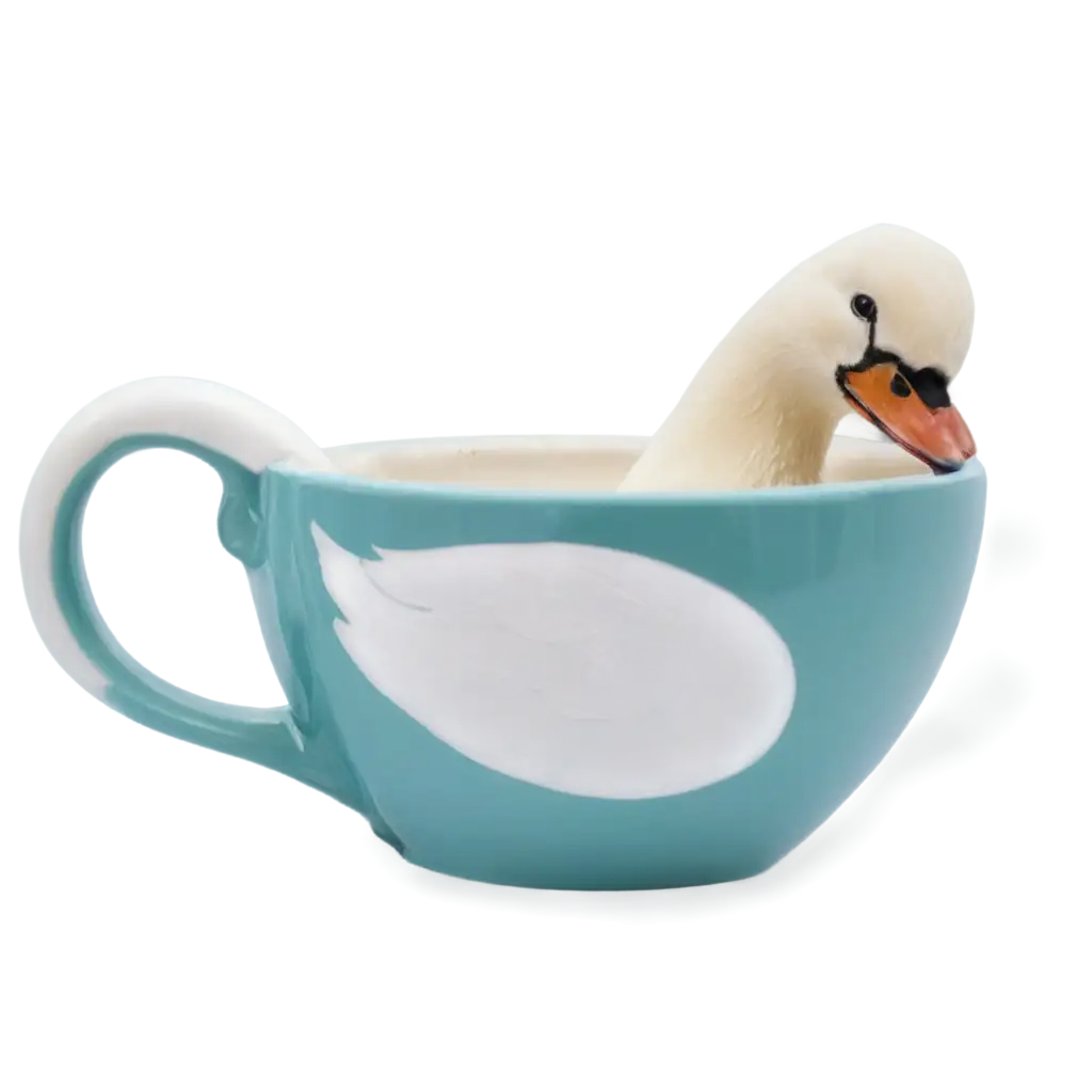 Swan-Latte-Art-in-a-Miami-Blue-Cup-HighQuality-PNG-Image-for-Creative-and-Commercial-Use