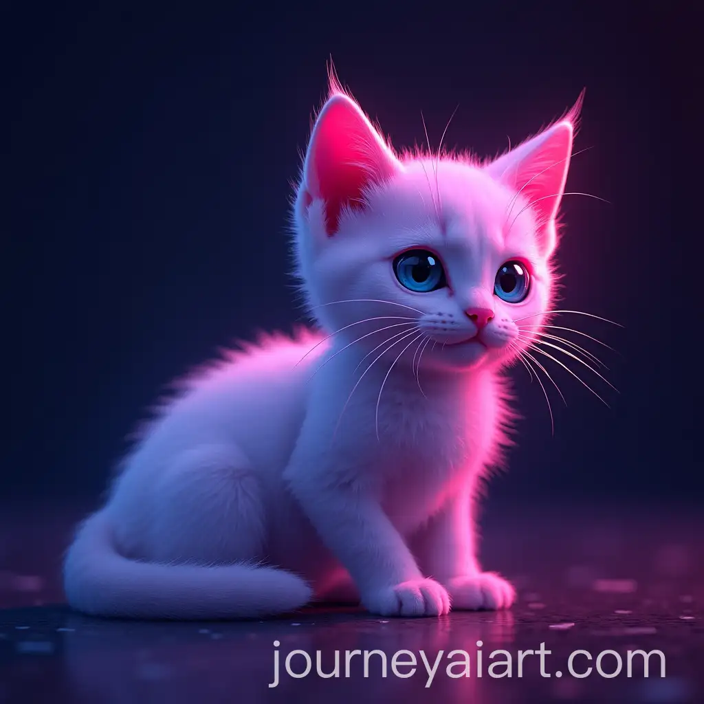 Beautiful-Neon-Kitten-Staring-Into-Eyes