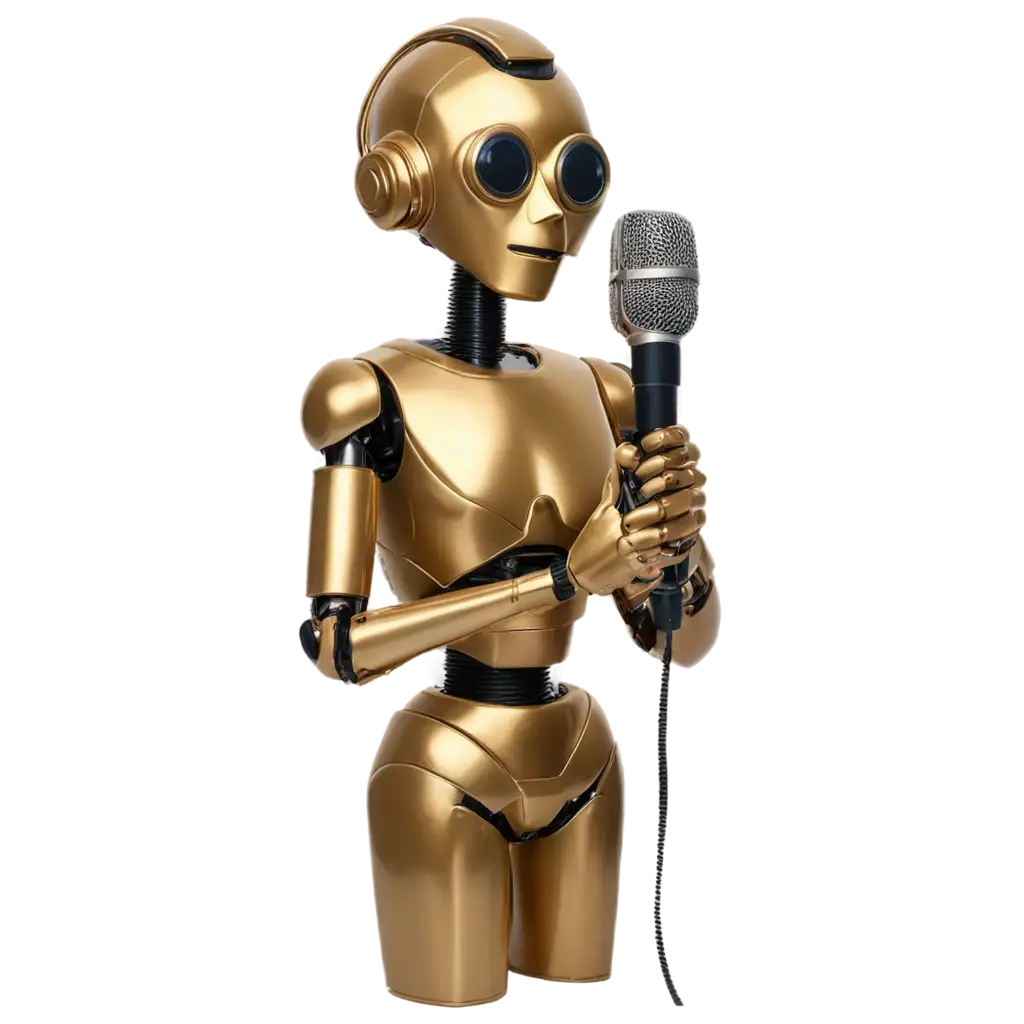 Gold-Metallic-Robot-with-StudioPNG-Image-Usage-Scenarios-Microphone-Head-PNG-Image-for-Futuristic-Designs