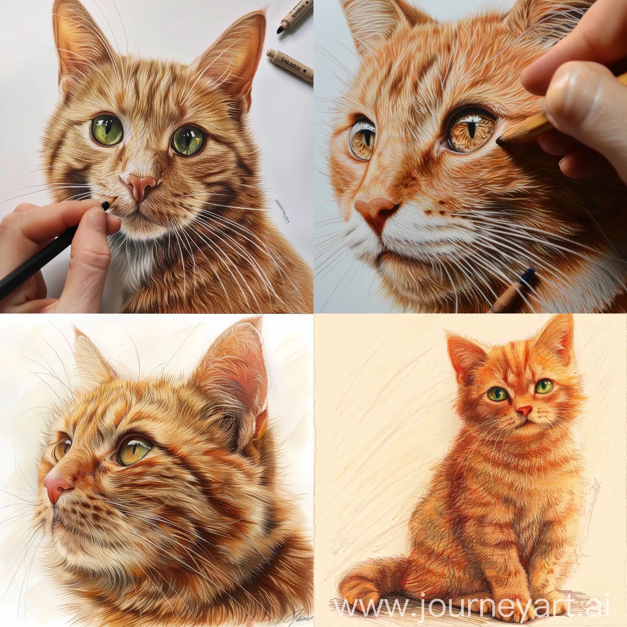 Playful-Ginger-Cat-Drawing