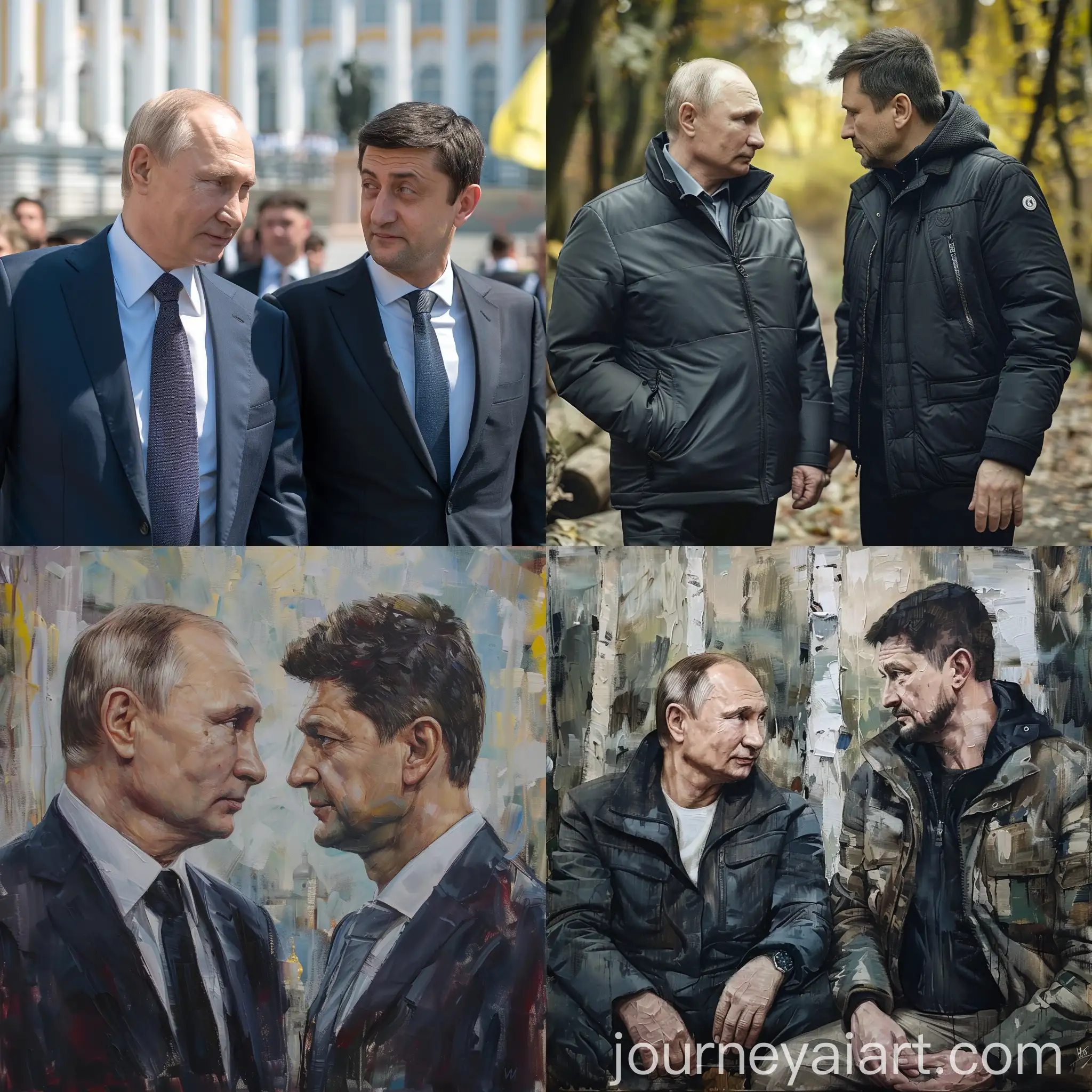 Putin-and-Zelensky-as-Friends-Smiling-Together-in-Portrait
