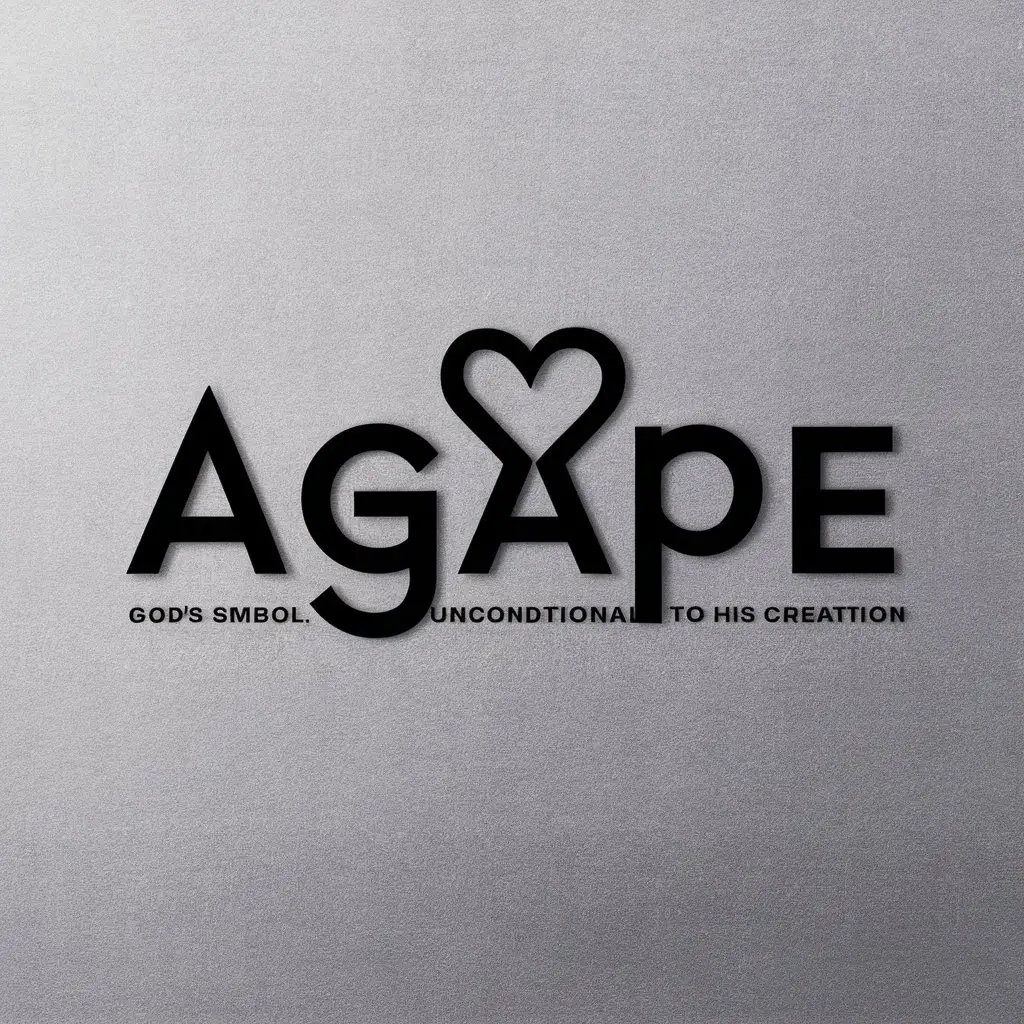 a vector logo design,with the text "Agape", main symbol:God's unconditional love to His creation,Moderate,be used in Education industry,clear background