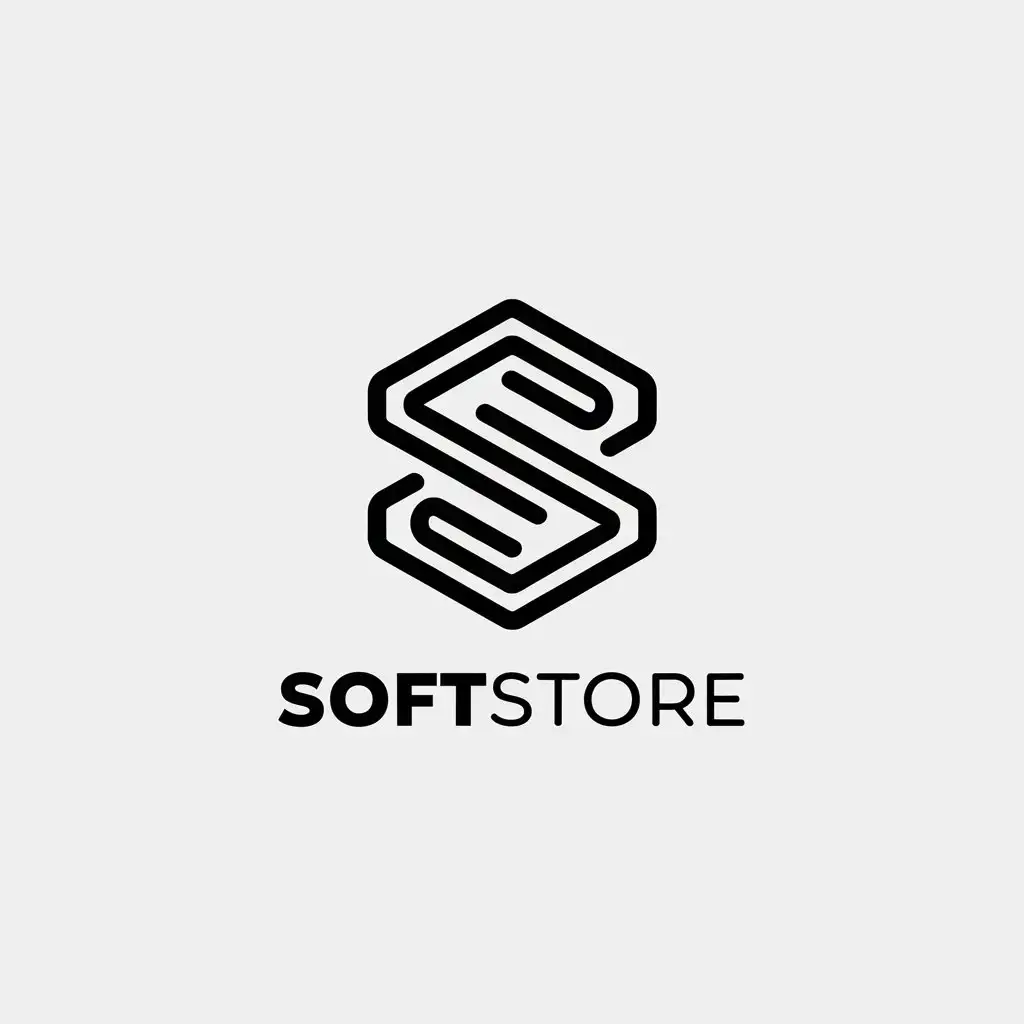 LOGO Design for SoftStore Minimalistic S Letter Symbol for Technology Industry