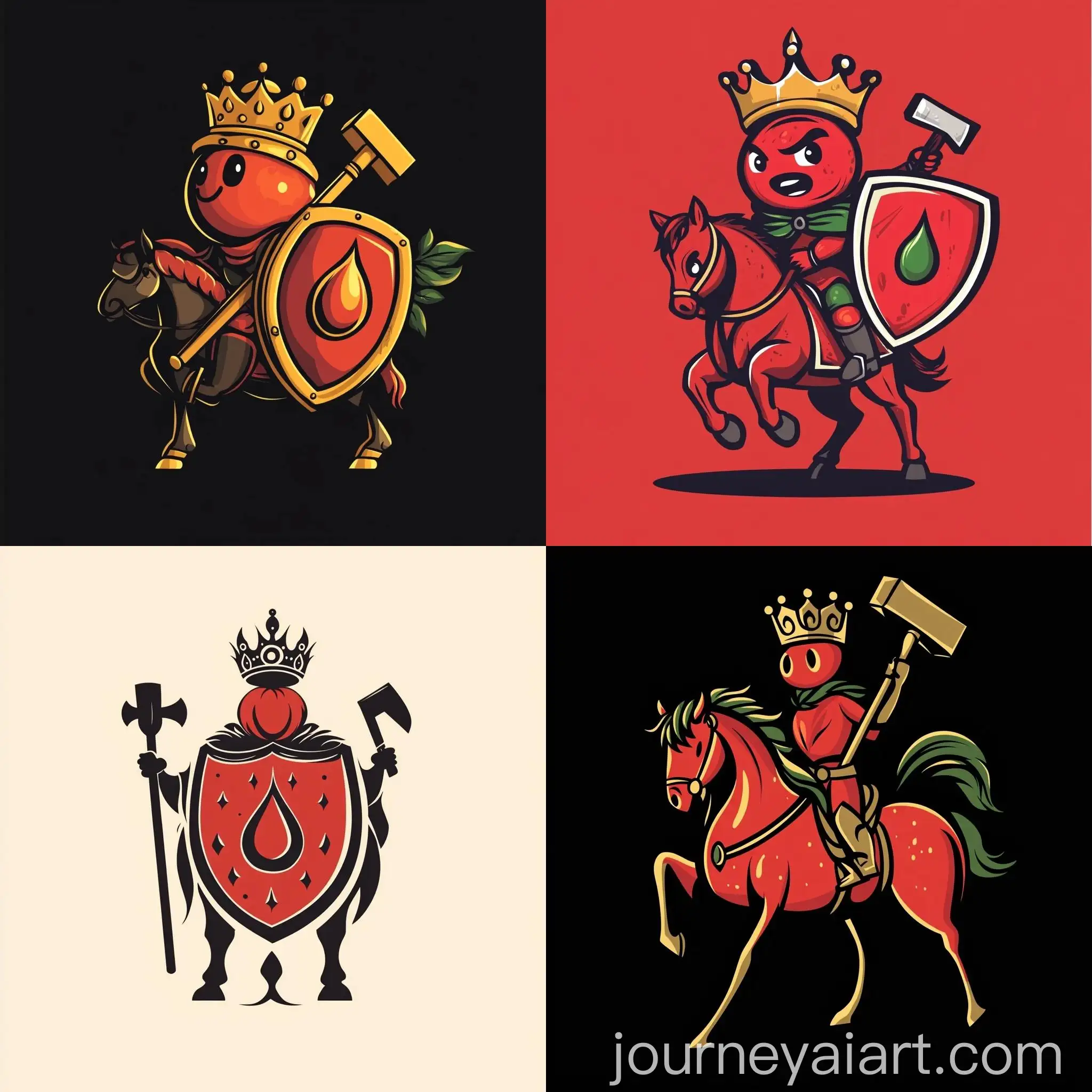 Tomato-Person-Riding-Horse-with-Crown-Shield-and-War-Hammer