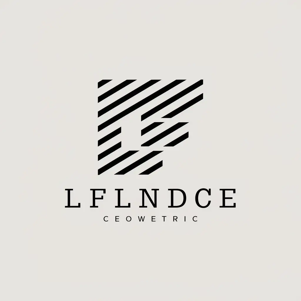 LOGO Design For LF Geometric Striped Logo with LF Text