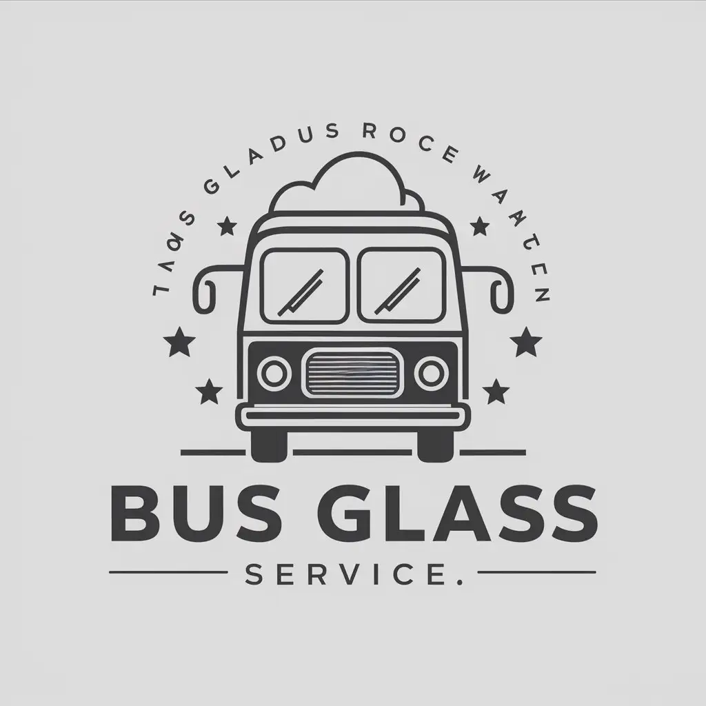 LOGO Design for Bus Glass Service Minibus Windows with Stars and Cloud Theme