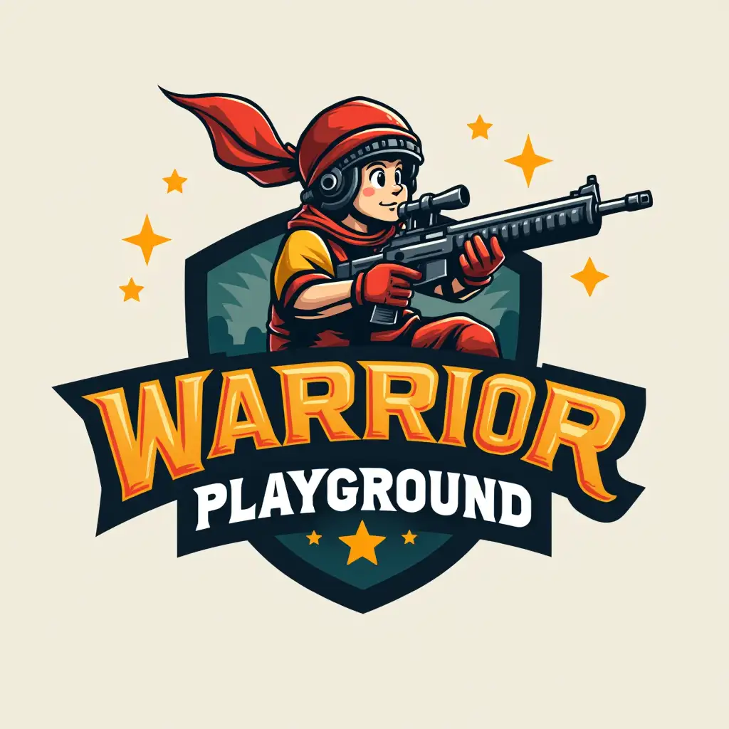 Create a logo 'WARRIOR PLAYGROUND' focused on KIDS PLAYGROUND