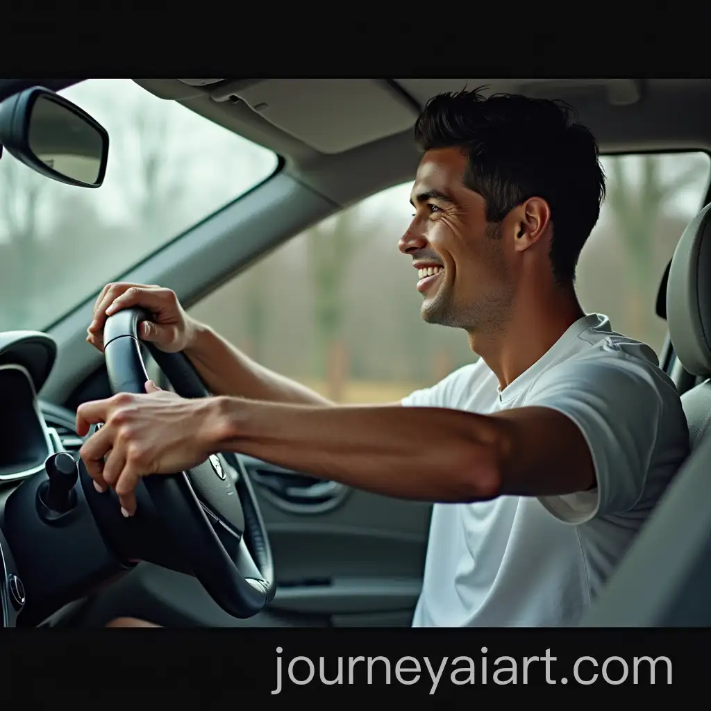 Ronaldo-Driving-a-Sports-Car