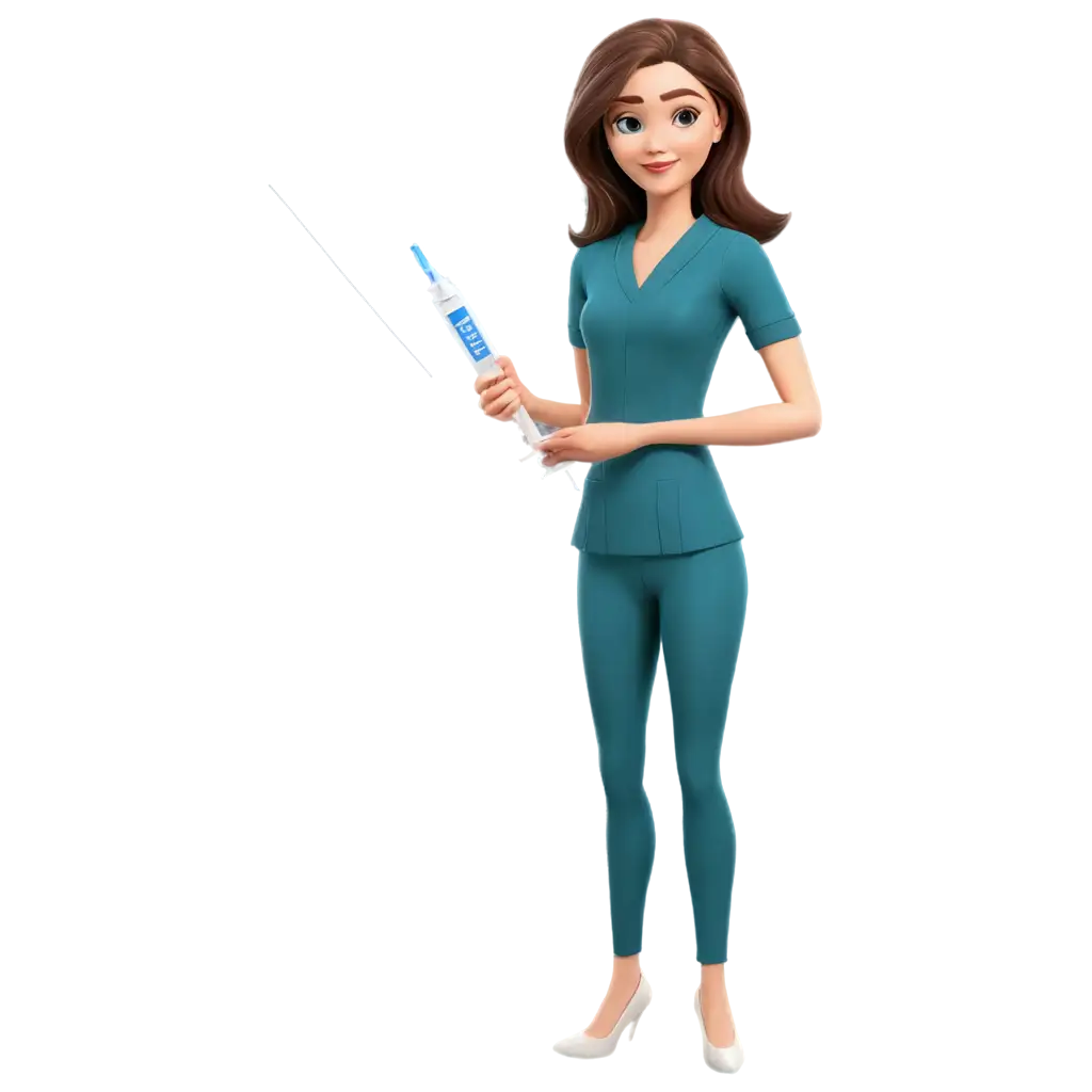 Pretty-Cartoon-Sister-Carrying-a-Syringe-PNG-Image-Perfect-for-Healthcare-and-Animation-Projects