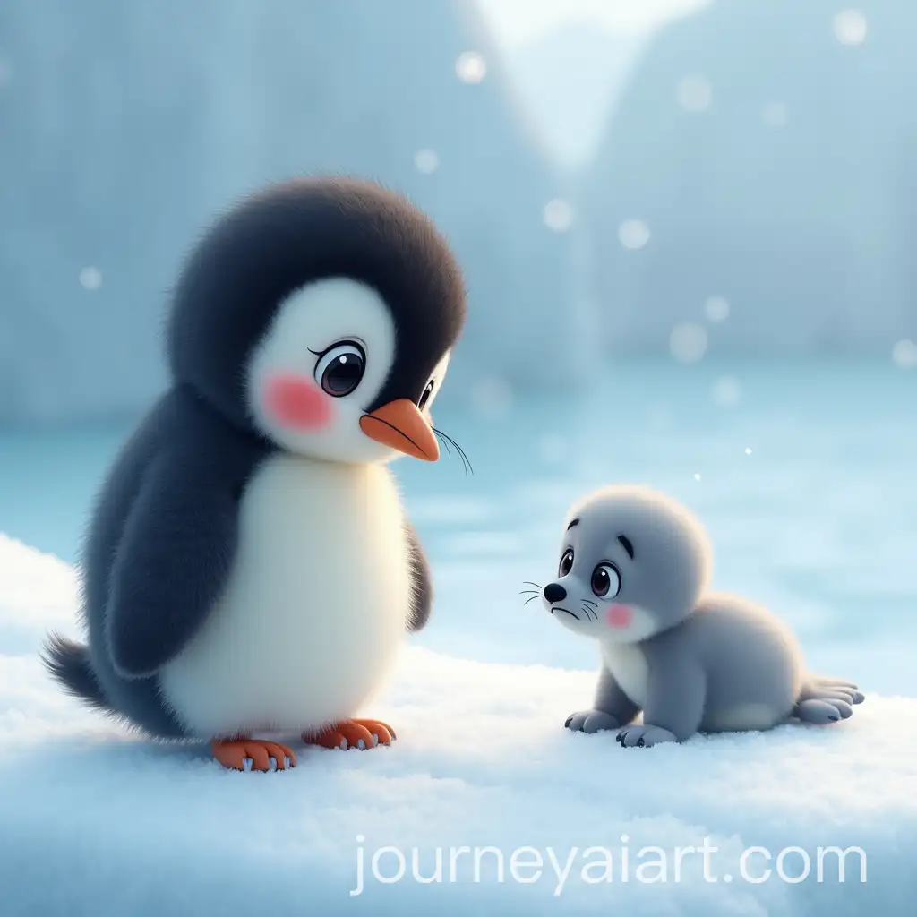 Fluffy-Baby-Penguin-Meets-LostAI-Image-Expansion-Baby-Seal-on-Snowy-Ice