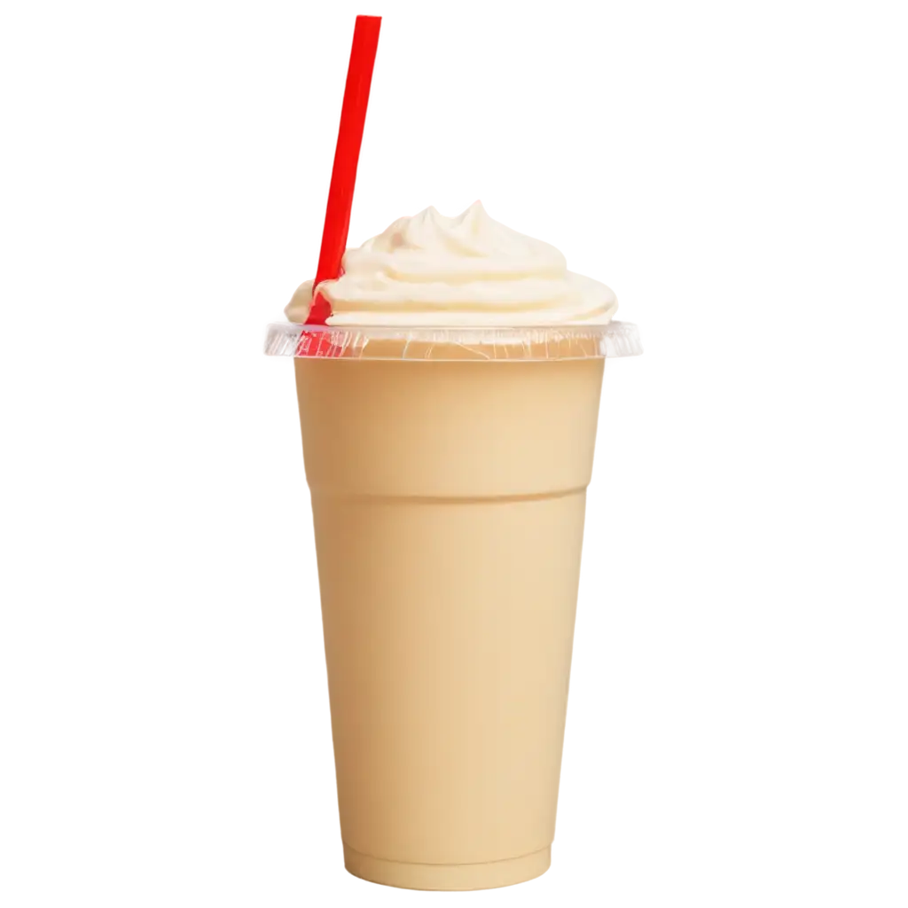 HighQuality-PNG-Image-of-a-Drink-in-a-Plastic-Cup-with-Melted-Cream