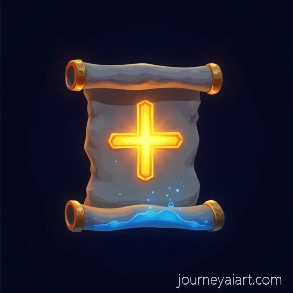 Fantasy-Scroll-Logo-with-Bright-Plus-SymbolFantasy-scroll-logo-design-and-Arcane-Glow