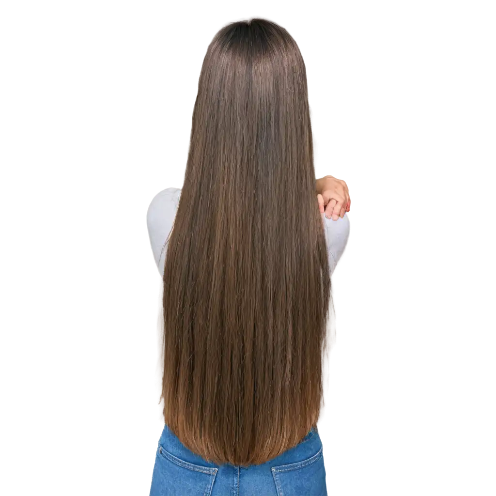 Straight-Hair-on-Girls-Head-from-Behind-HighQuality-PNG-Image-for-Versatile-Usage