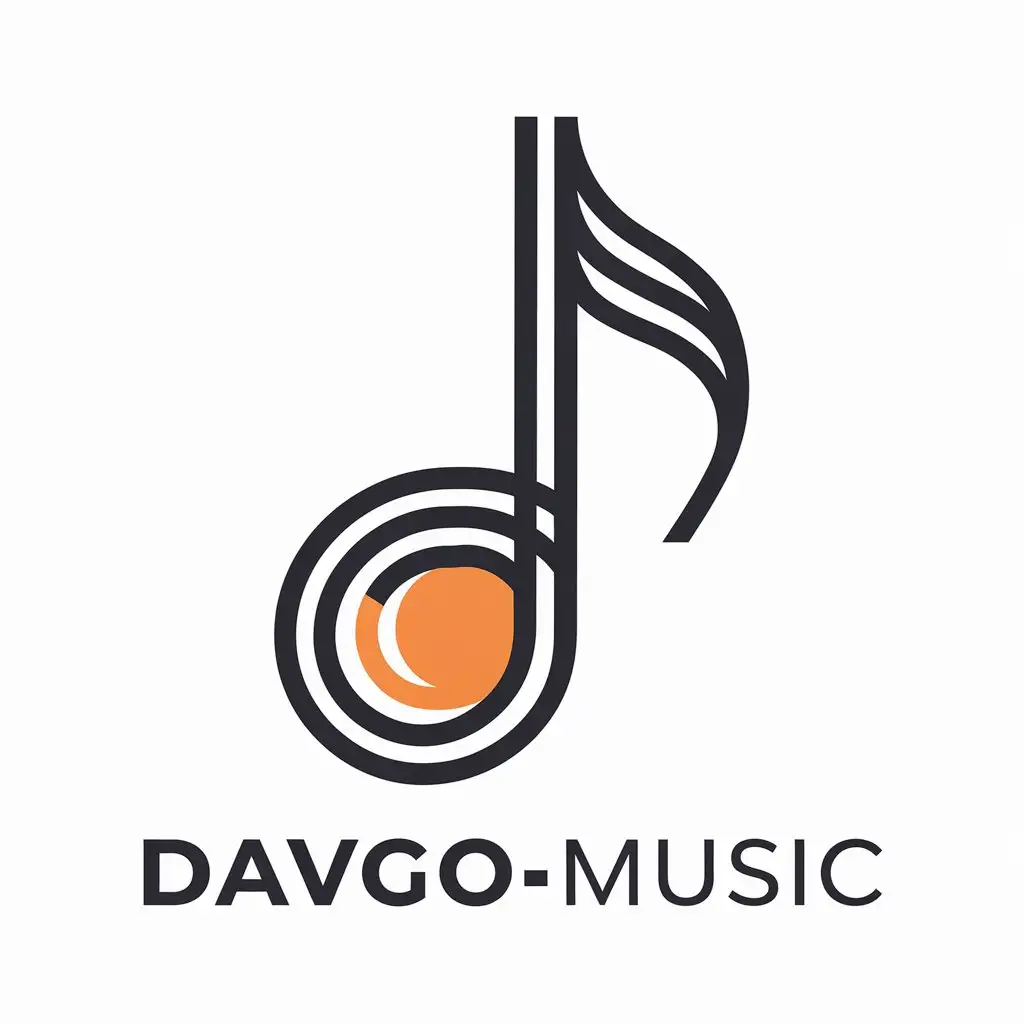 LOGO Design for DavGoMusic Vector Music Note Symbol with Clear Background