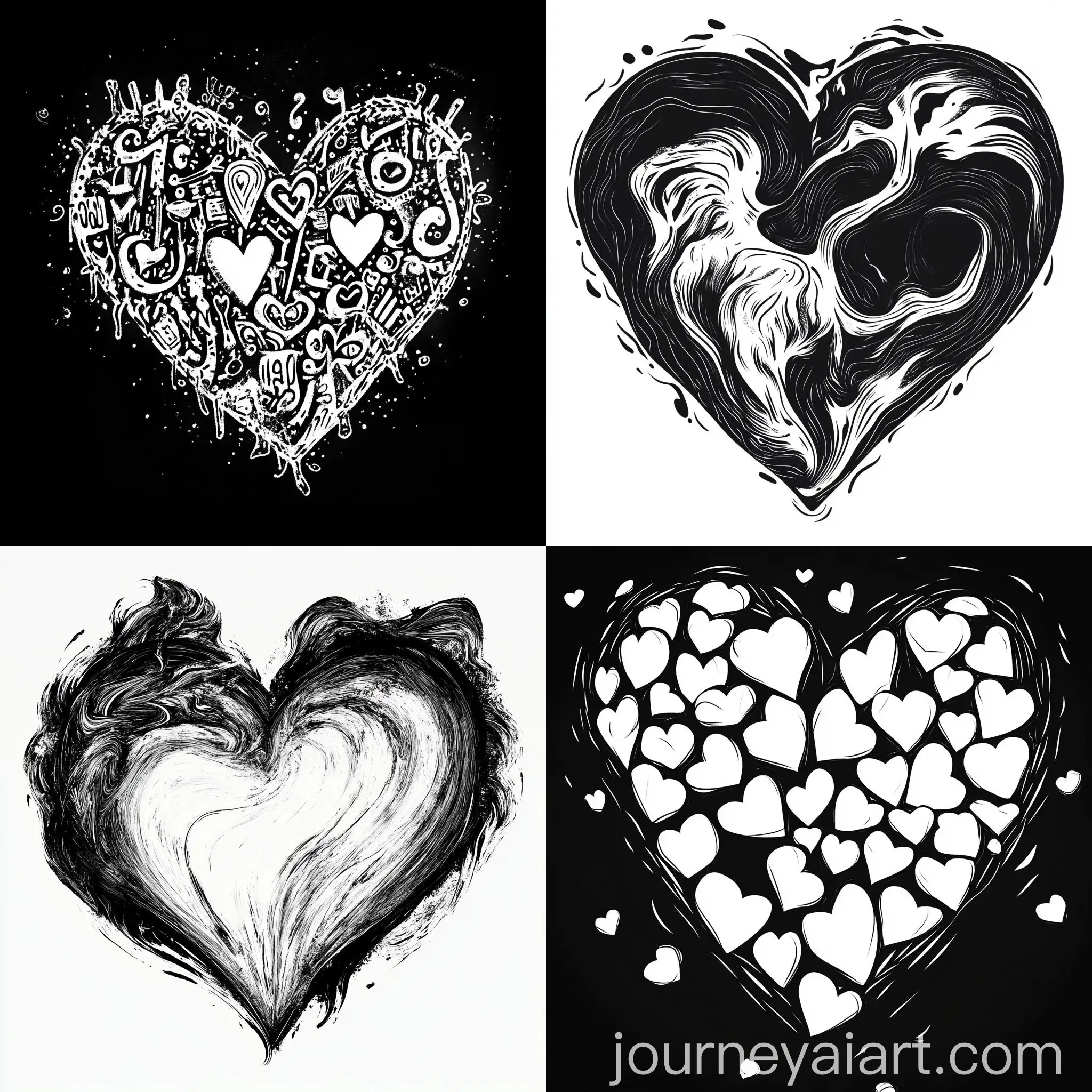 Abstract-Heart-Illustration-in-Black-and-White