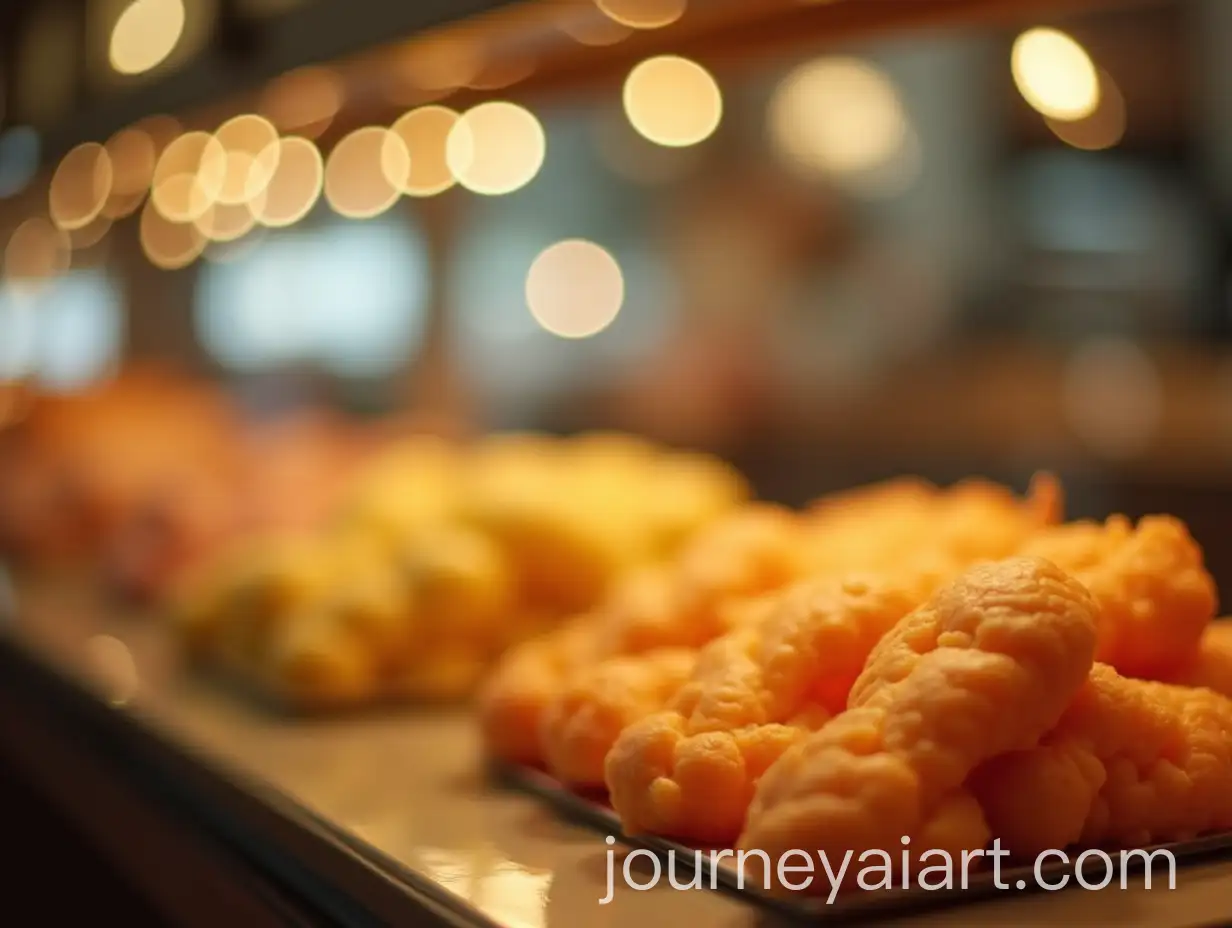 Elegant-Food-Display-with-Bokeh-Lights-and-Soft-Background-Effects