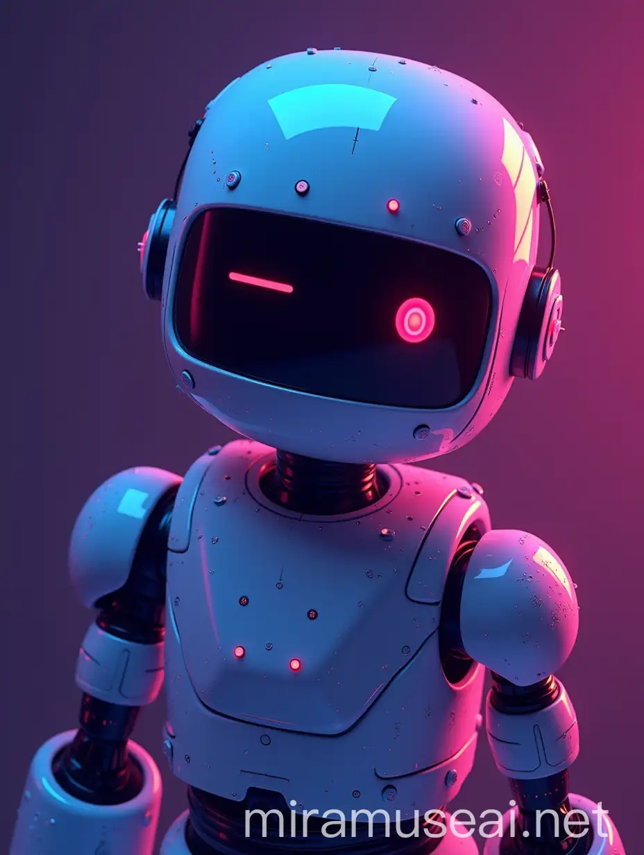 Realistic Neon Chatbot Background for Landing Page Project