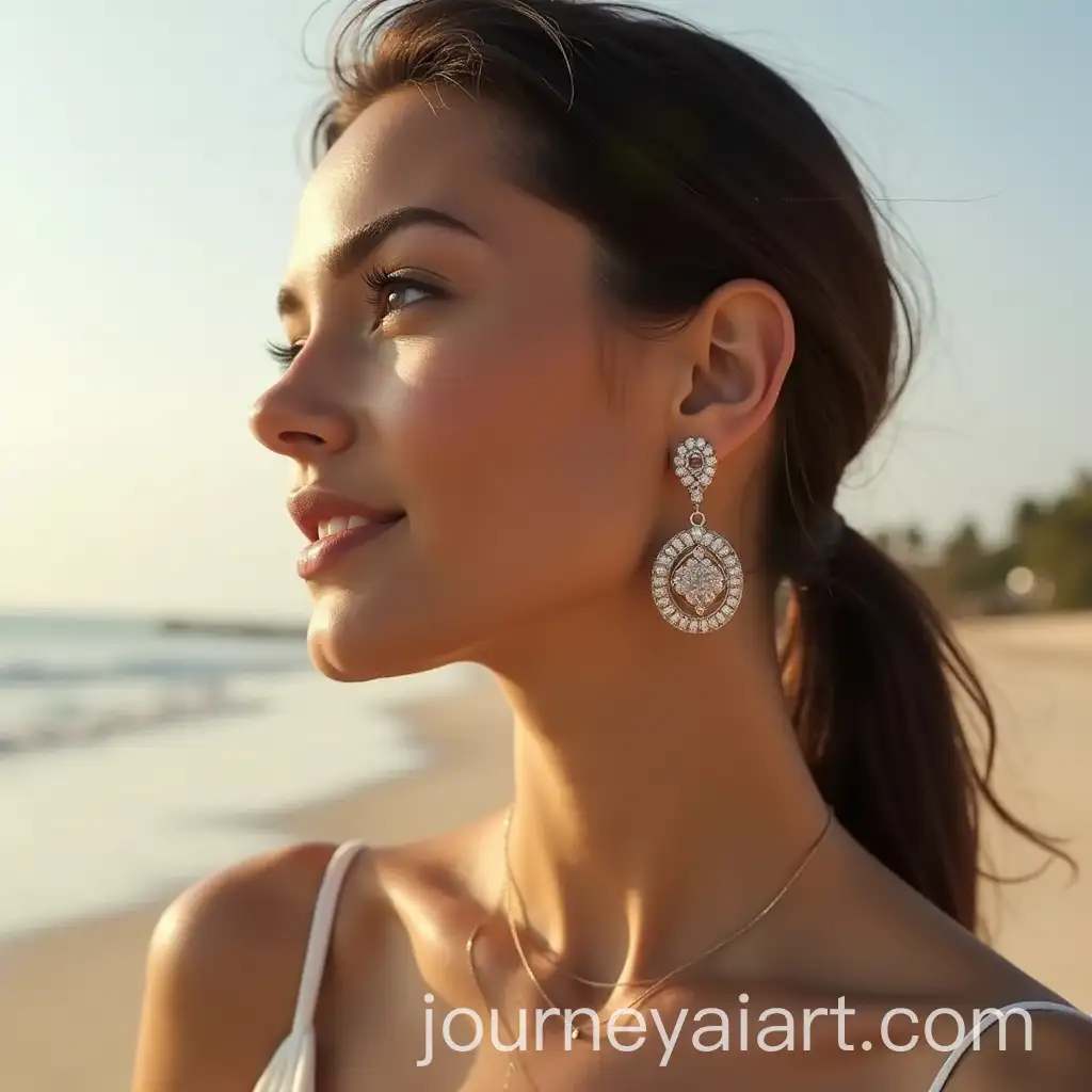 Elegant-Diamond-Circle-Earrings-on-the-Beach