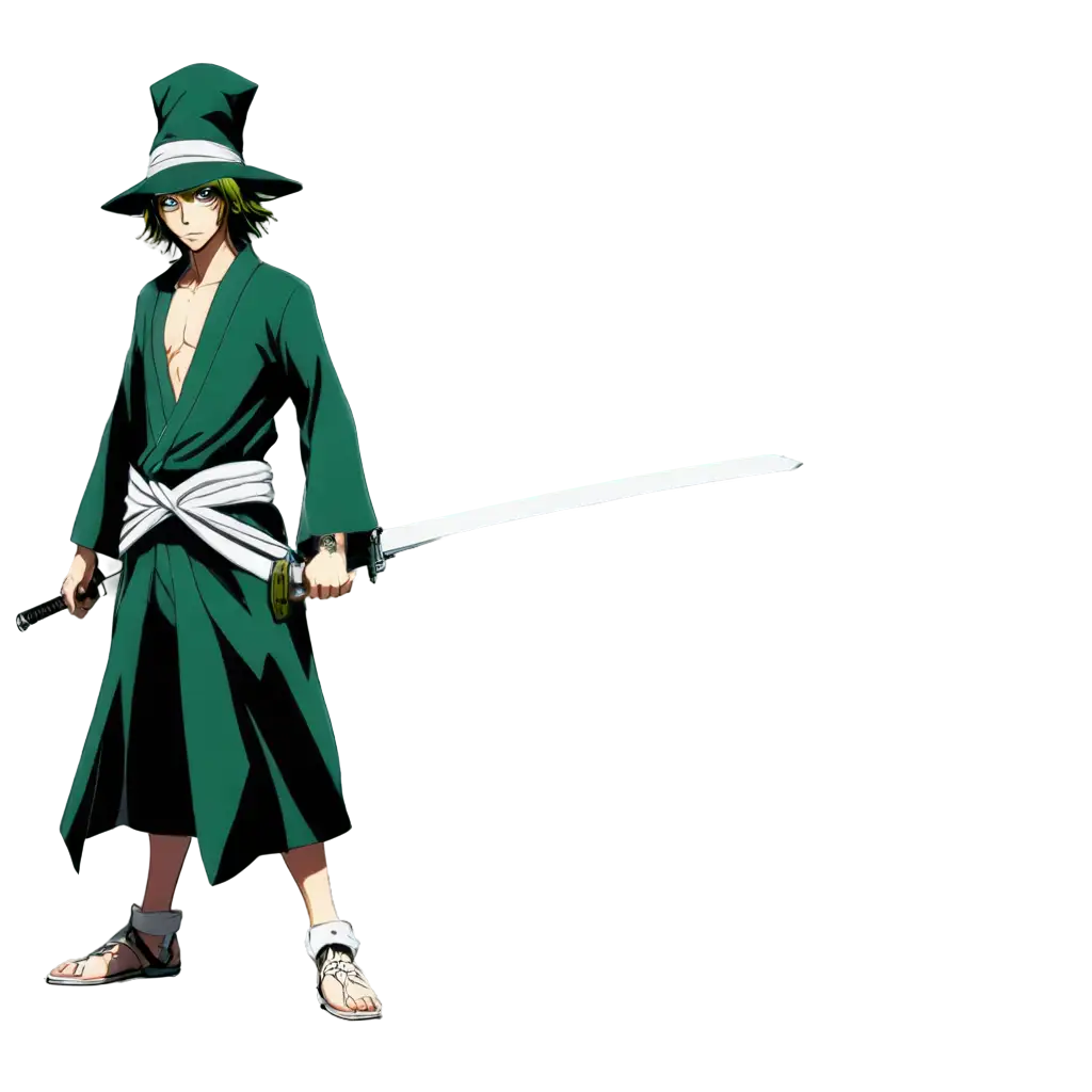 Kisuke-Urahara-from-Bleach-Anime-HighQuality-PNG-Image-with-Sword-for-Enhanced-Visual-Appeal