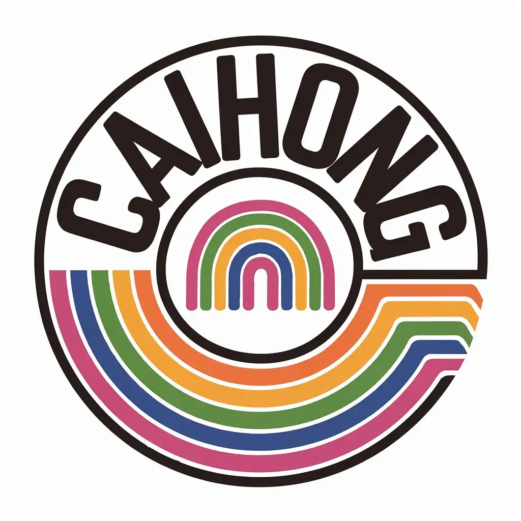 a vector logo design,with the text "caihong", main symbol:rainbow,Moderate,clear background