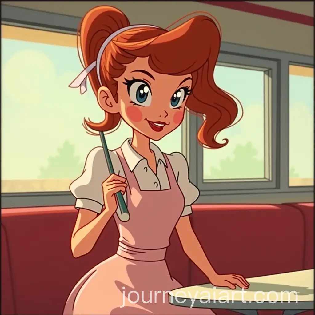 Retro-90s-Cartoon-Diner-Waitress-Serving-Food