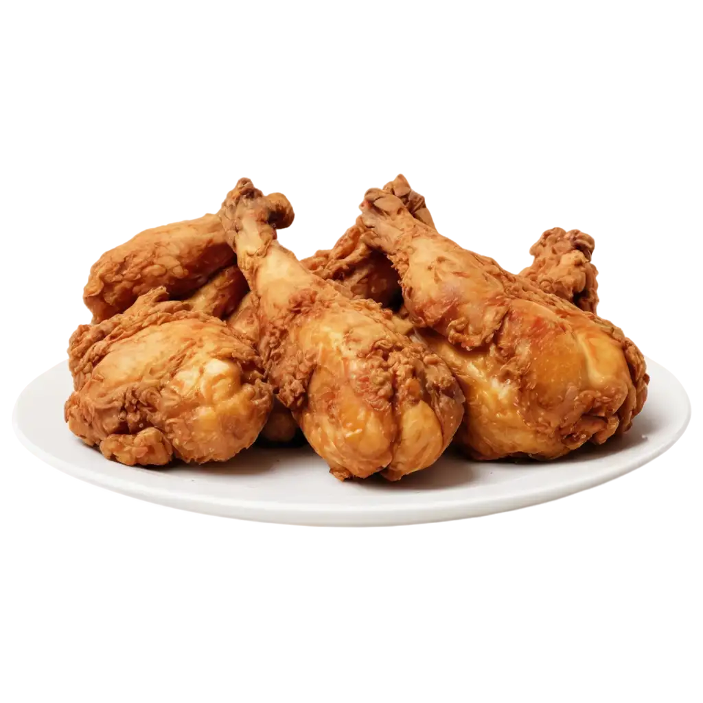 Delicious-4-Piece-Broasted-Chicken-PNG-Image-Savory-Plate-of-Fried-Chicken