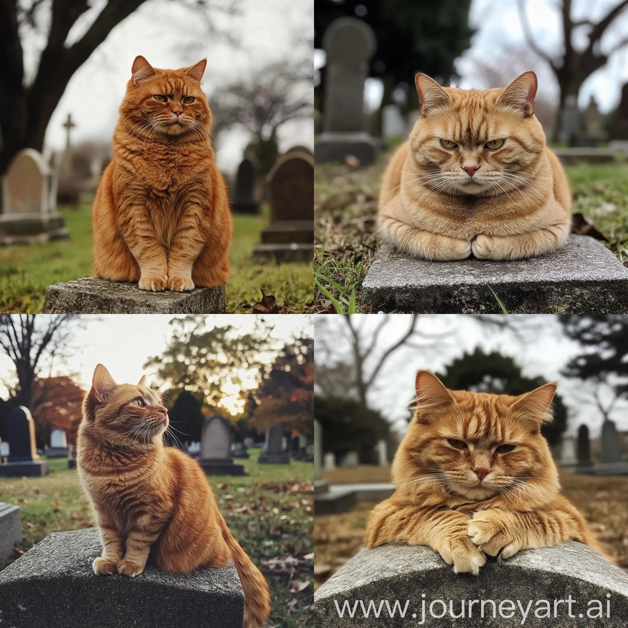 Fat-Orange-Cat-Visits-Cemetery-to-Find-Old-Friend-Chuck-Norris