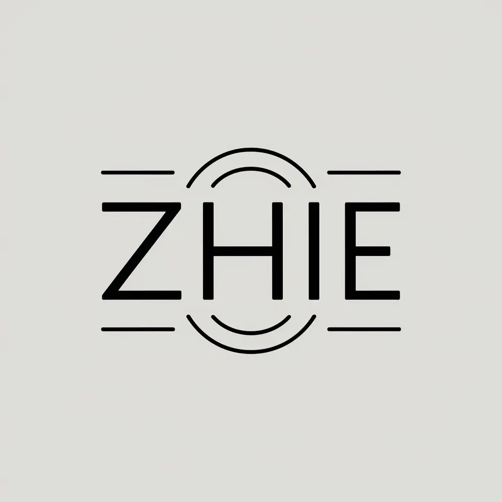 a vector logo design,with the text "ZHIE", main symbol:line,Minimalistic,clear background