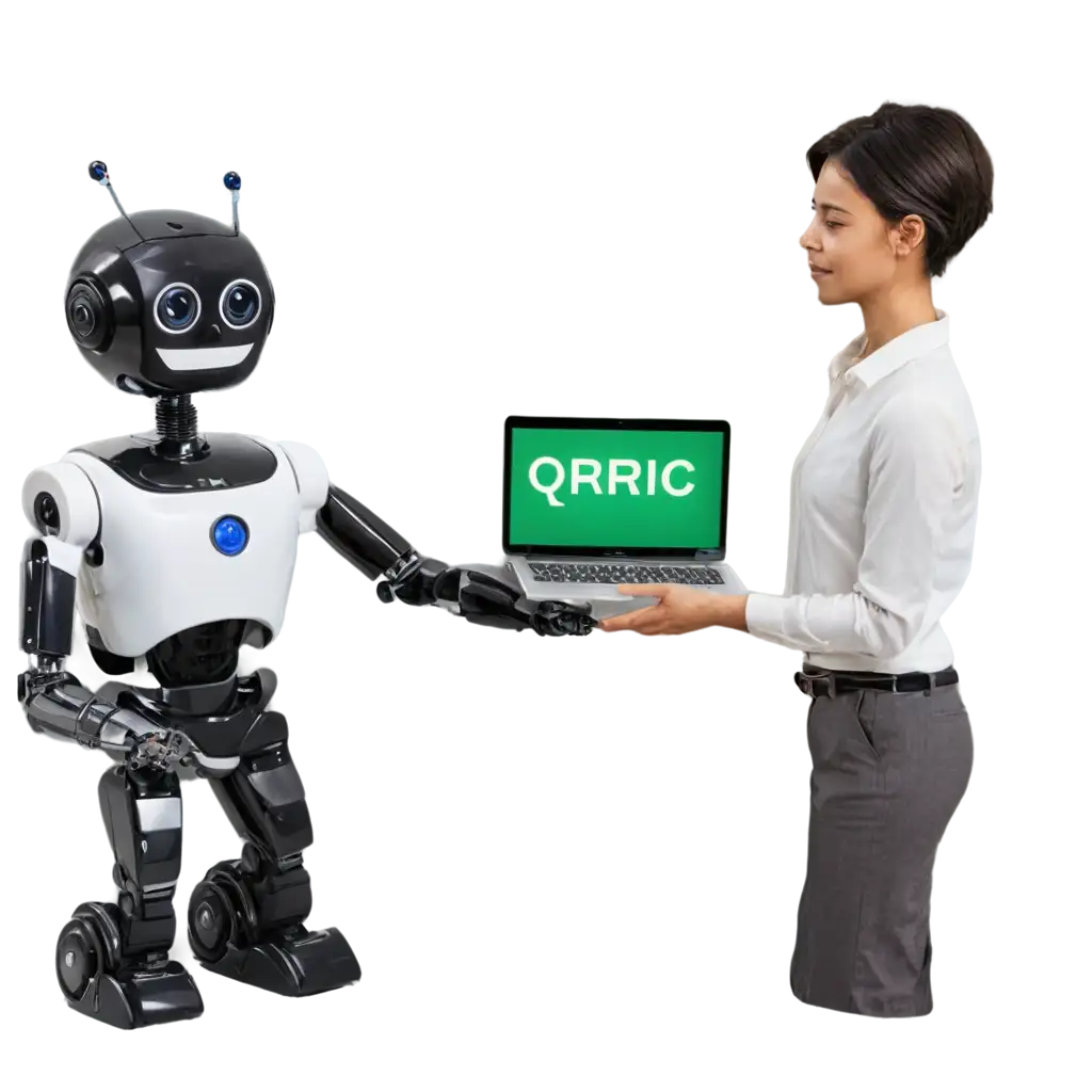 Robot-Making-a-Transaction-Using-QRIS-HighQuality-PNG-Image-for-Digital-Payment-Concept