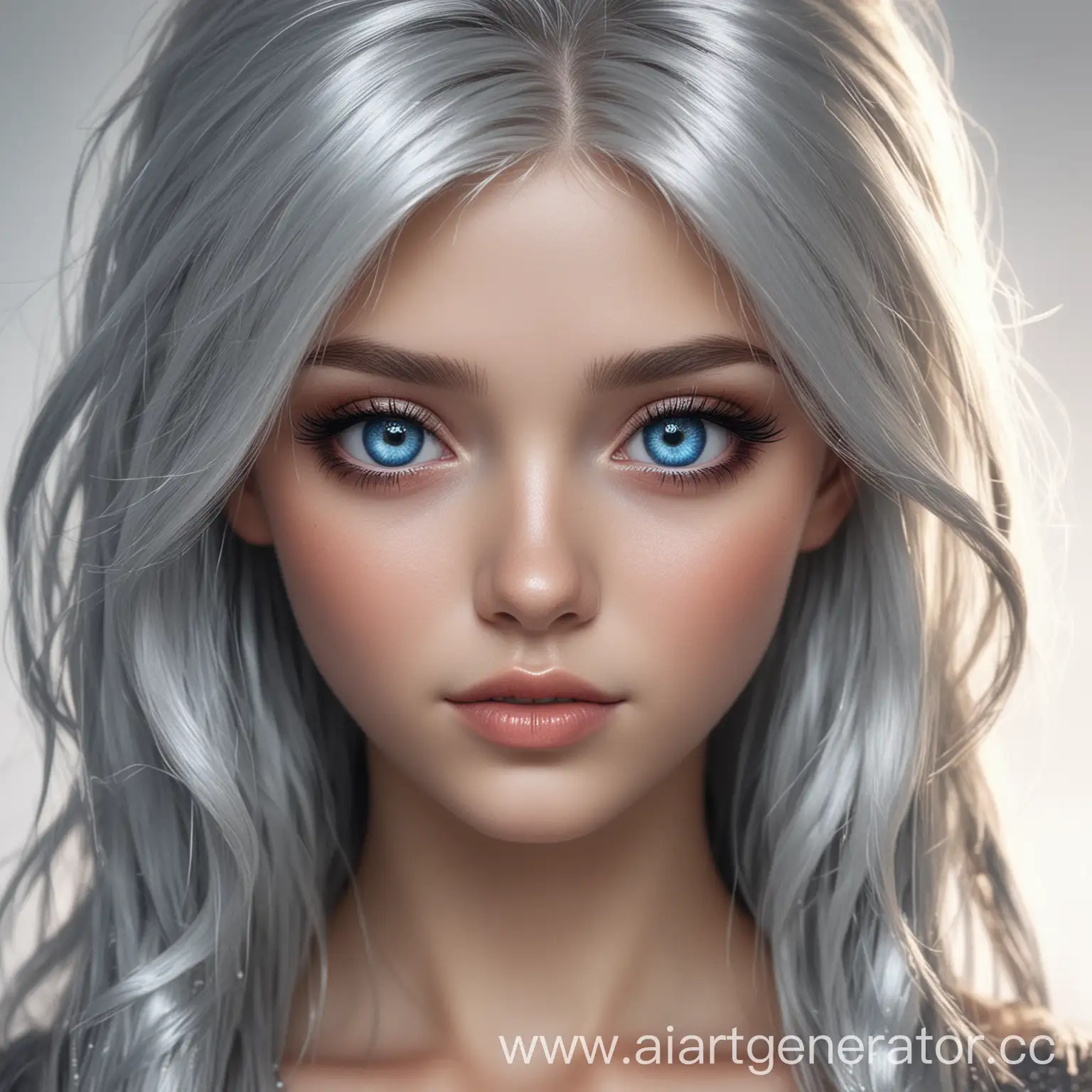 Girl-with-Silver-Hair-and-Blue-Eyes