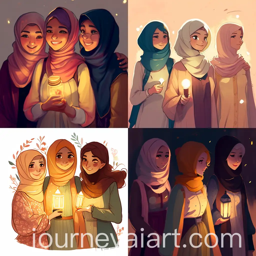 Diverse-Friends-in-Crowded-Marketplace-with-Bright-Light